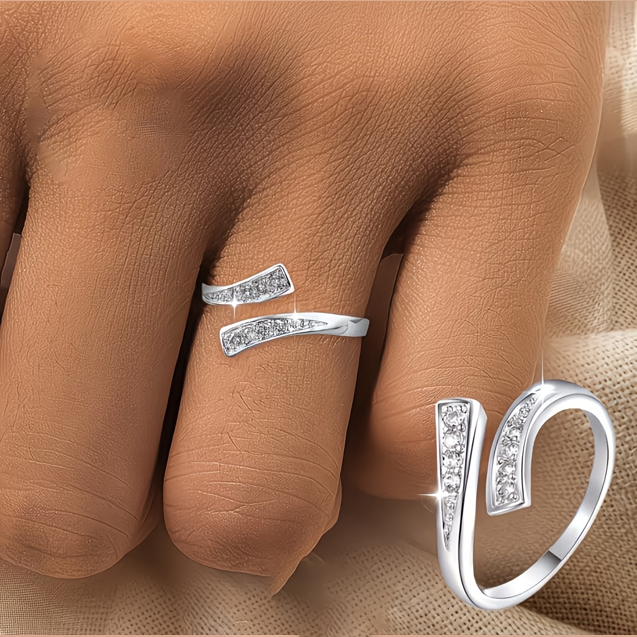 Geometric Line Band Ring for Women, Fashionable Design